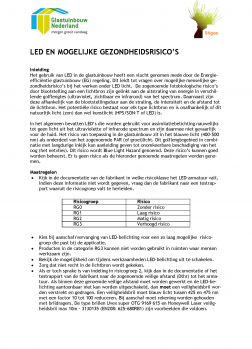 Led en mogelijke gezondheidsrisico's in de glastuinbouw